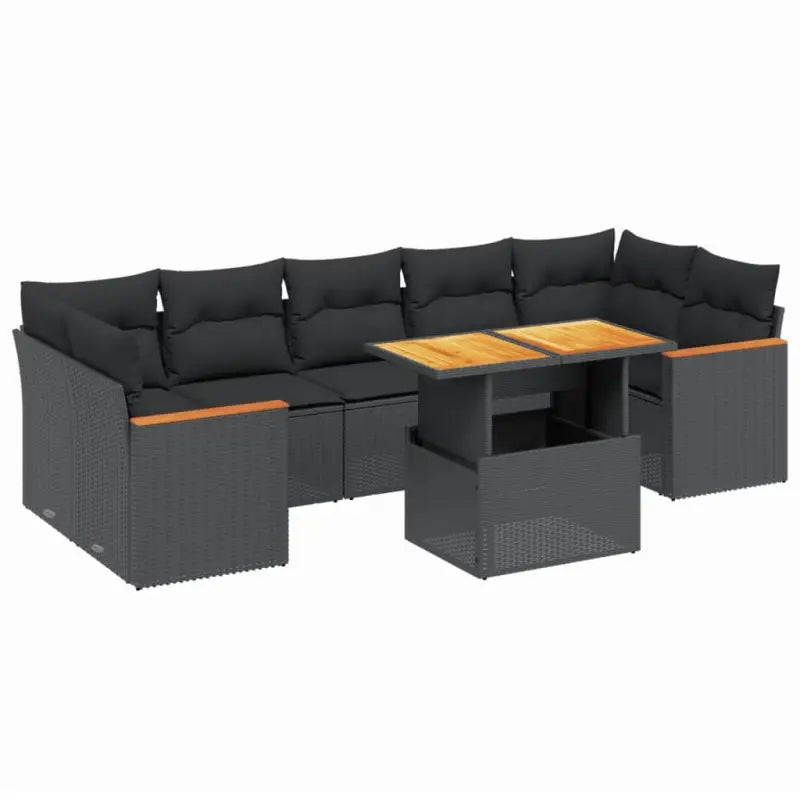 Zwarte loungeset met gepoedercoat staal en comfortabele afmetingen zitting - Tuinsets