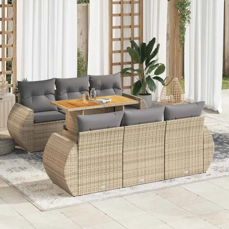 Zwarte loungeset met gepoedercoat staal en waterdichte tas voor buitenbeleving - Beige en grijs / met opbergruimte