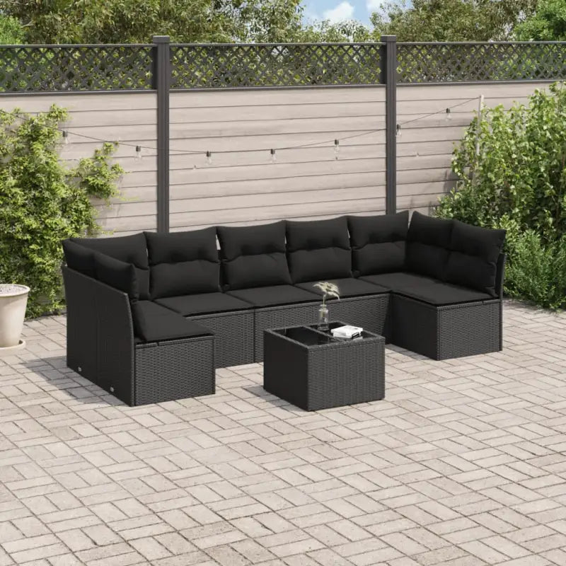 Zwarte loungeset met gepoedercoat staal en waterdichte tas voor buitenplezier - Zwart / Met tafel - Tuinsets