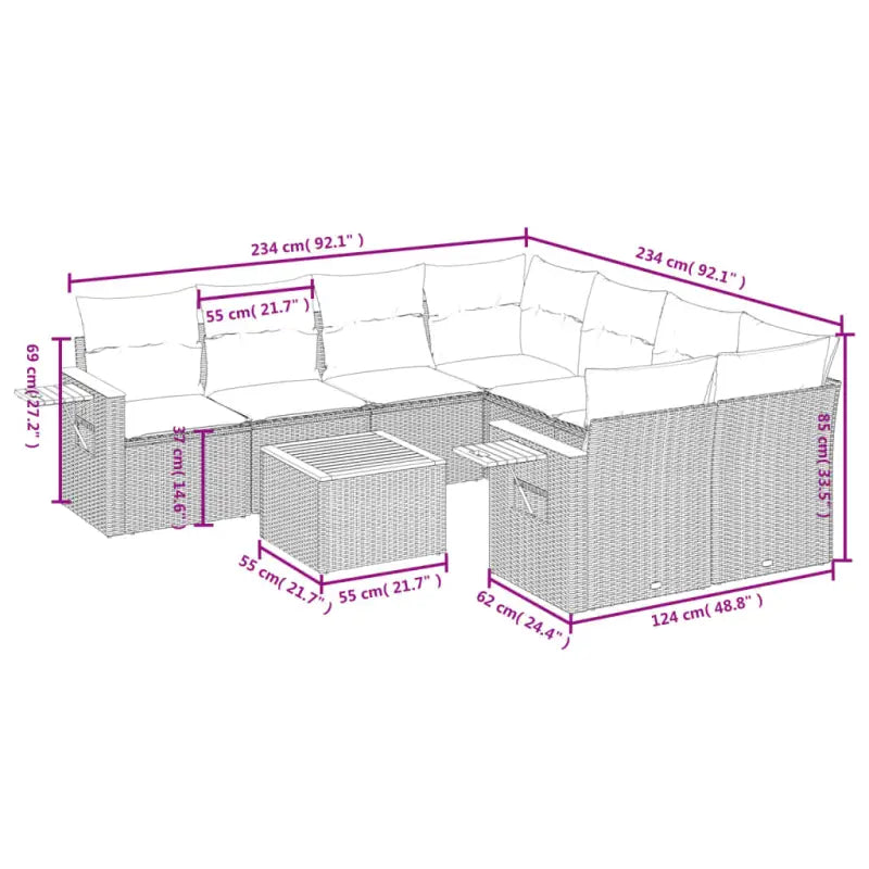 Zwarte loungeset met gepoedercoat staal en waterdichte tas voor buiten - Tuinsets