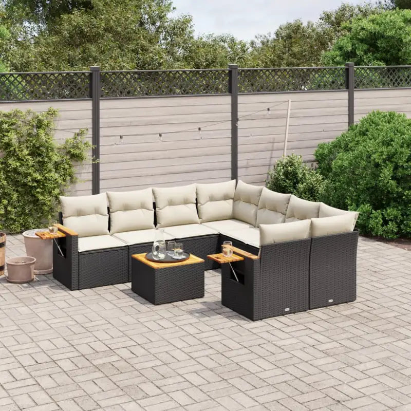 Zwarte loungeset met gepoedercoat staal en waterdichte tas voor buiten - Tuinsets