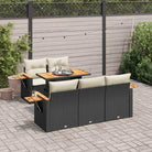Zwarte loungeset met gepoedercoat staal en waterdichte tas voor buiten - Zwart en crème - Tuinsets