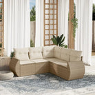 Zwarte loungeset met gepoedercoat staal en waterdichte tas - beige en crèmekleurig / Zonder tafel - Tuinsets