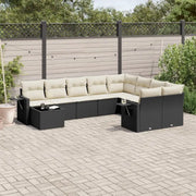 Zwarte loungeset met gepoedercoat staal voor je tuin of terras - Tuinsets