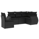 Zwarte loungeset met gepoedercoat staal voor tuin en terras - Tuinsets