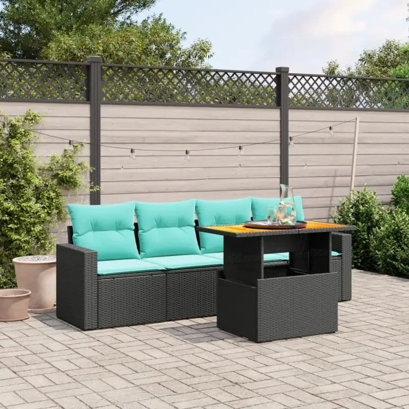 Zwarte loungeset met gepoedercoat staal voor tuin en terras - Tuinsets