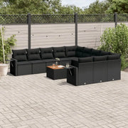 Zwarte loungeset met gepoedercoat staal voor tuin of terras - Tuinsets