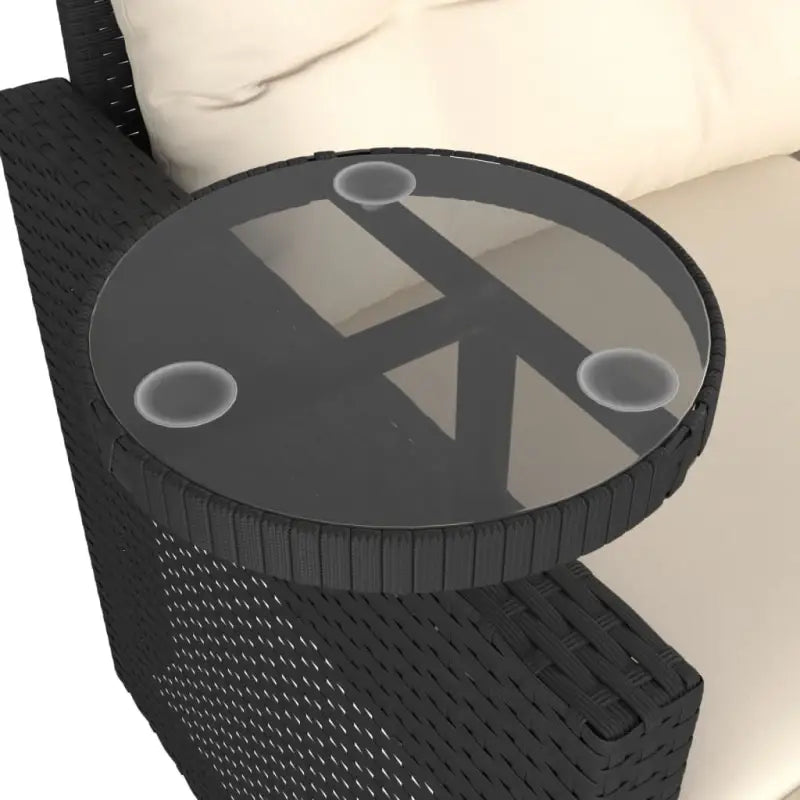 Zwarte loungeset met wasbare hoes en gehard glas voor buitengebruik - Loungebanken