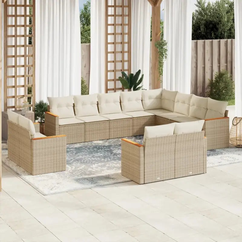 Zwarte loungeset met waterdichte tas en gepoedercoat staal voor tuin - beige en crèmekleurig / Zonder tafel - Tuinsets