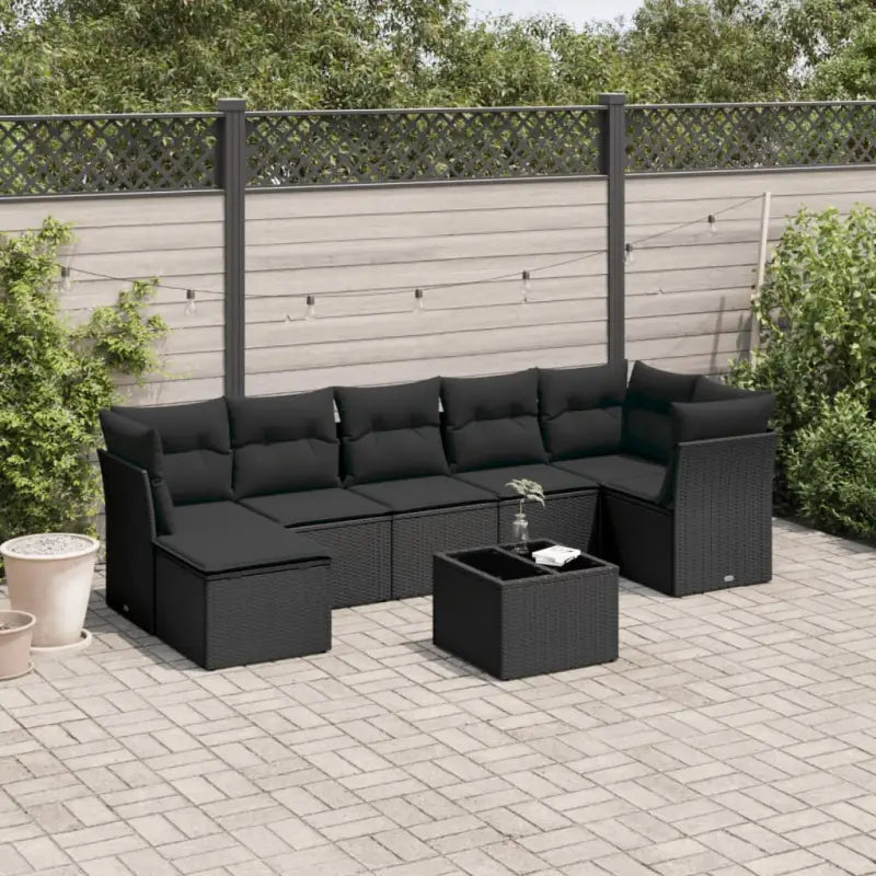 Zwarte loungeset met waterdichte tas en gepoedercoat staalâ€™s afmetingen - Zwart / Met tafel - Tuinsets
