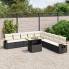 Zwarte loungeset van gepoedercoat staal met comfortabele zitafmetingen - Zwart en crème - Tuinsets