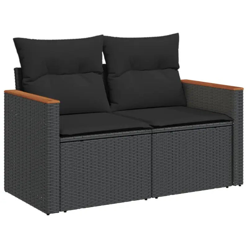 Zwarte loungeset van gepoedercoat staal met comfortabele afmetingen - Tuinsets