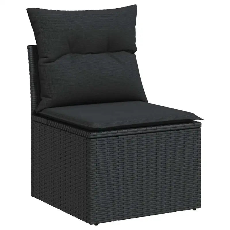 Zwarte loungeset van gepoedercoat staal met comfortabele afmetingen - Tuinsets