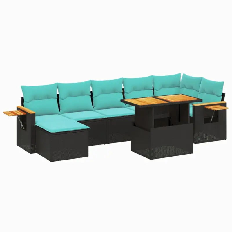 Zwarte loungeset van gepoedercoat staal met comfortabele afmetingen - Tuinsets