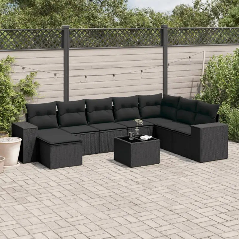 Zwarte loungeset van gepoedercoat staal met ideale afmetingen voor tuin - Zwart / Zonder tafel - Tuinsets