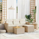 Zwarte loungeset van gepoedercoat staal voor buiten op maat - Beige / Met tafel - Tuinsets