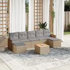 Zwarte loungeset van gepoedercoat staal voor in je tuin of terras - Beige en grijs / Met tafel - Tuinsets