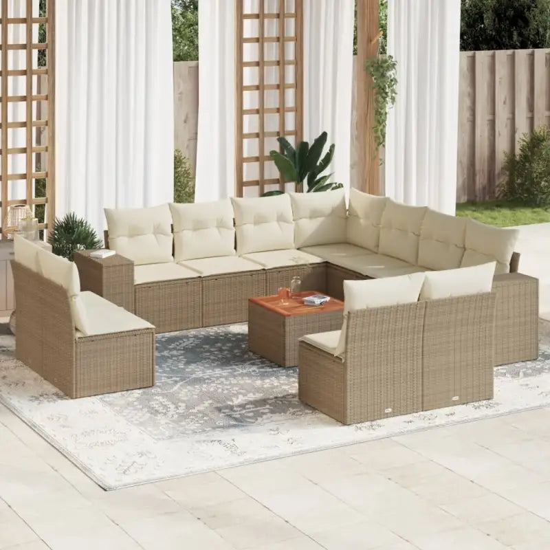Zwarte loungeset van gepoedercoat staal voor jouw tuin of terras - beige en crèmekleurig - Tuinsets