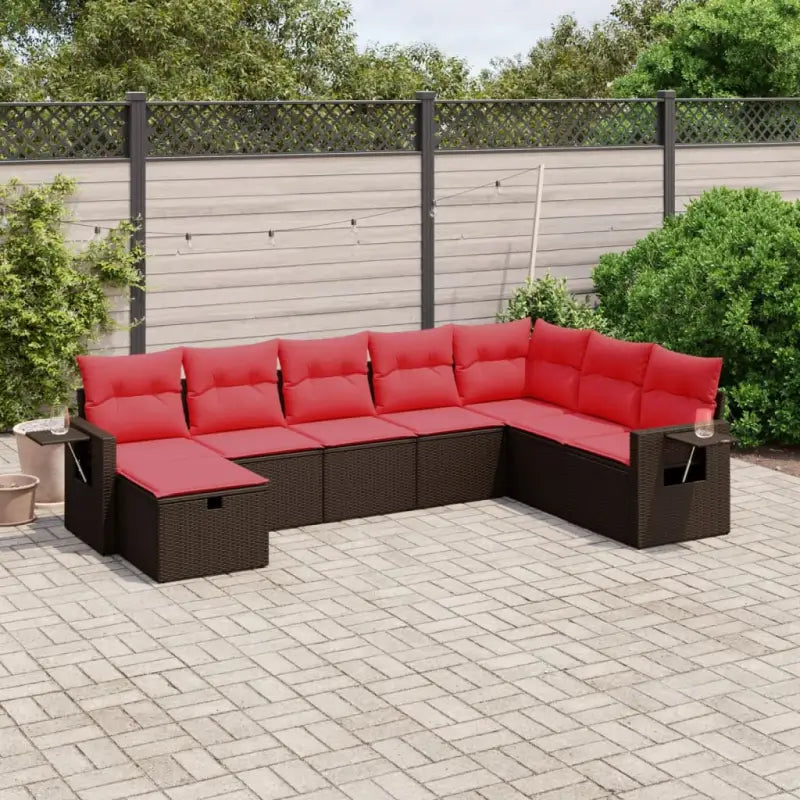 Zwarte loungeset van gepoedercoat staal voor tuin en terras - Bruin / zonder opbergruimte - Tuinsets
