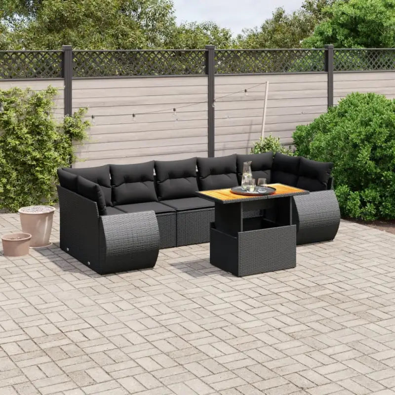 Zwarte loungeset van gepoedercoat staal voor tuin en terras - Tuinsets