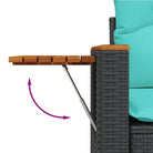 Zwarte loungeset van gepoedercoat staal voor tuin en terras - Tuinsets