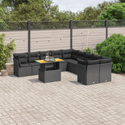 Zwarte loungeset van gepoedercoat staal voor tuin en terras - Tuinsets