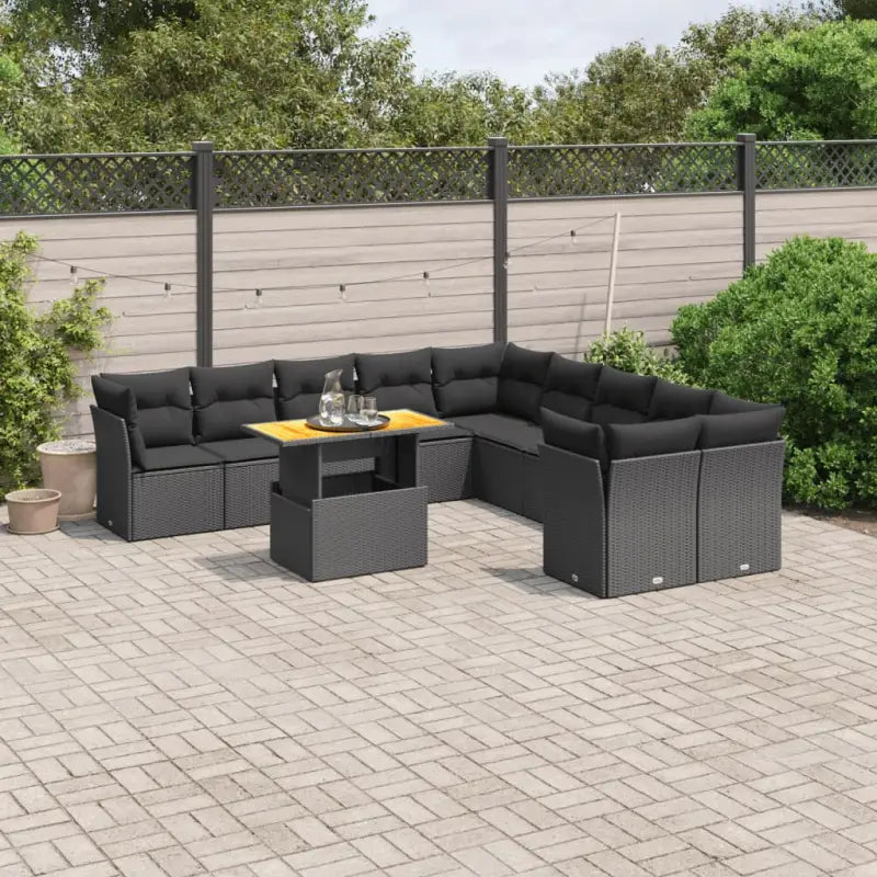 Zwarte loungeset van gepoedercoat staal voor tuin en terras - Tuinsets