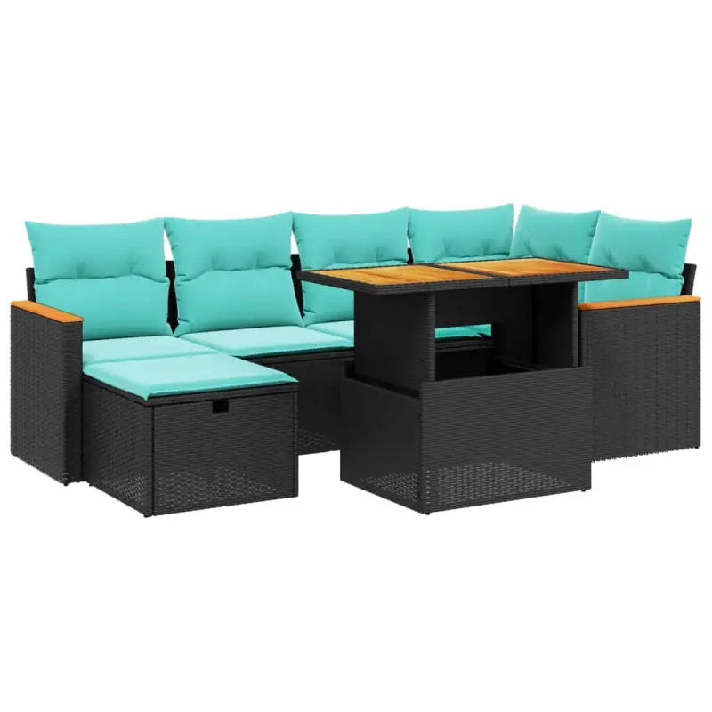 Zwarte loungeset van gepoedercoat staal voor tuin en terras - Tuinsets