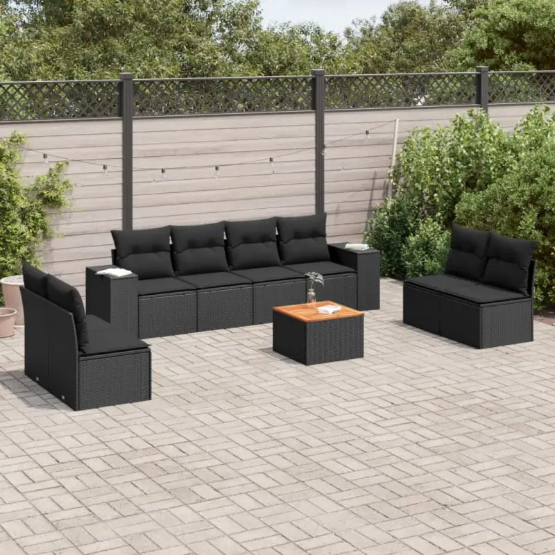 Zwarte Loungeset van gepoedercoat staal voor tuin en terras - Tuinsets
