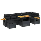 Zwarte loungeset van gepoedercoat staal voor tuin of terras - Tuinsets