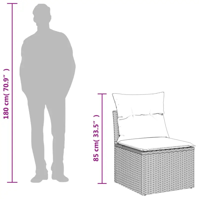 Zwarte loungeset van poly rattan met gepoedercoat staal en ruime afmetingen - Tuinsets