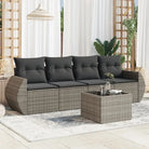 Zwarte tuin loungeset met waterdichte tas en gepoedercoat staal - Grijs / Met tafel - Tuinsets