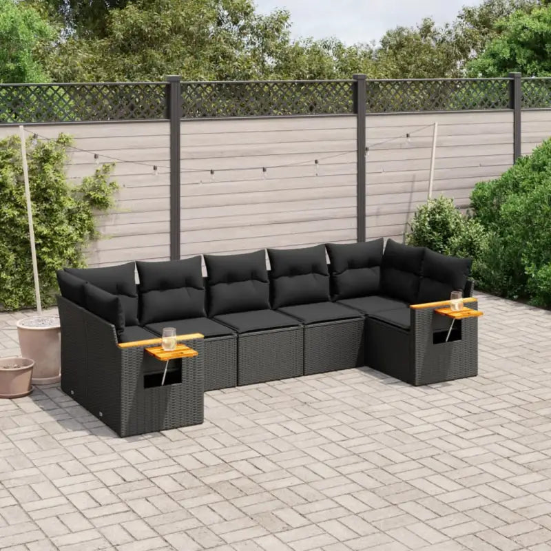 Zwarte tuin loungeset met waterdichte tas en gepoedercoat staal - Zwart - Tuinsets