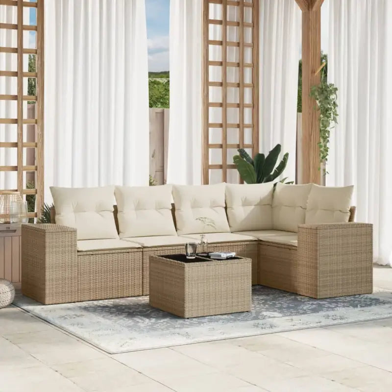 Zwarte tuin loungeset met waterdichte zak en gepoedercoat staal afmetingen - beige en crèmekleurig / Met tafel