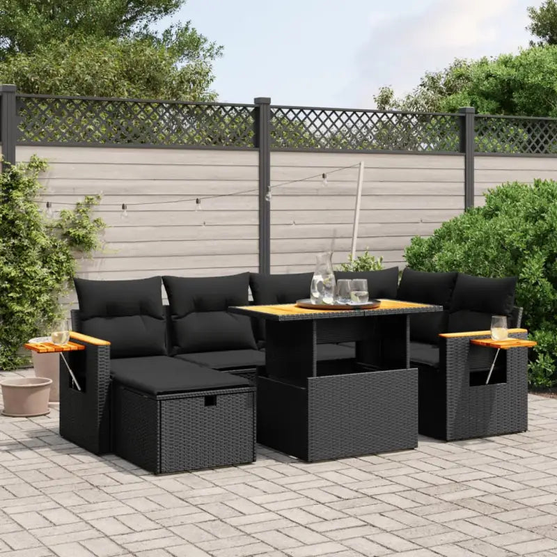 Zwarte tuin loungeset van gepoedercoat staal met mooie afmetingen - Zwart / zonder opbergruimte - Tuinsets