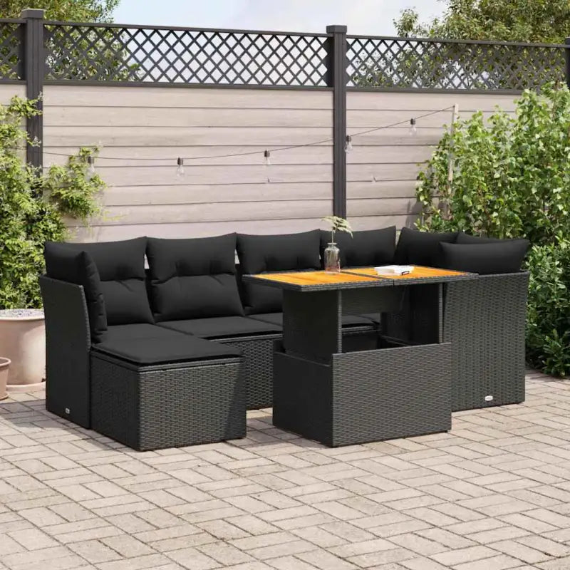 Zwarte tuin loungeset van gepoedercoat staal met stijlvolle afmetingen - Zwart / met opbergruimte - Tuinsets