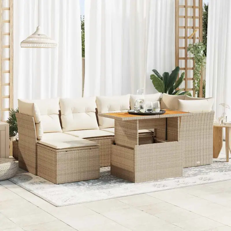 Zwarte tuin loungeset van gepoedercoat staal met stijlvolle afmetingen - beige en crèmekleurig / met opbergruimte