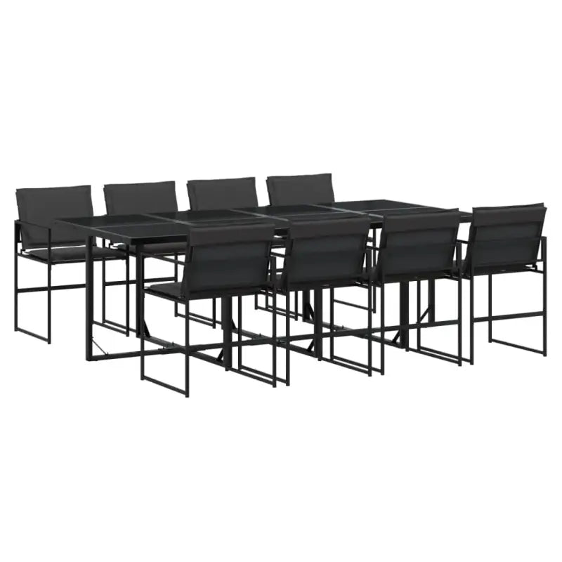 Zwarte tuinset met gehard glas en wasbare hoes voor buitenplezier - Tuinsets