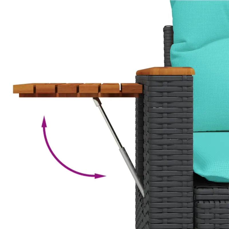 Zwarte tuinset met gepoedercoat staal en comfortabele afmetingen zitting - Tuinsets