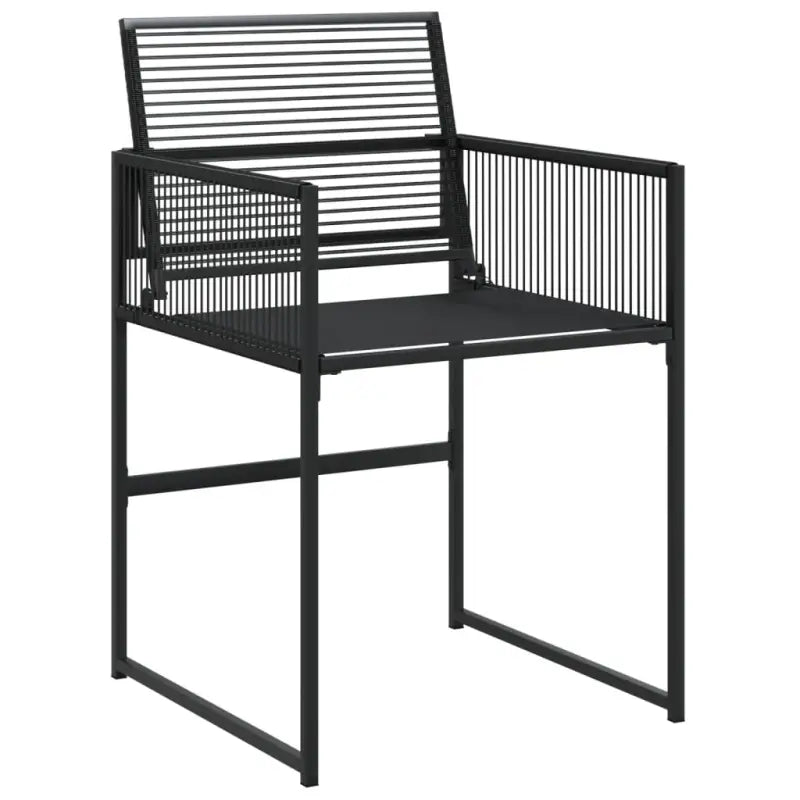 Zwarte tuinset met gepoedercoat staal en duurzame PE-rattan - Tuinsets