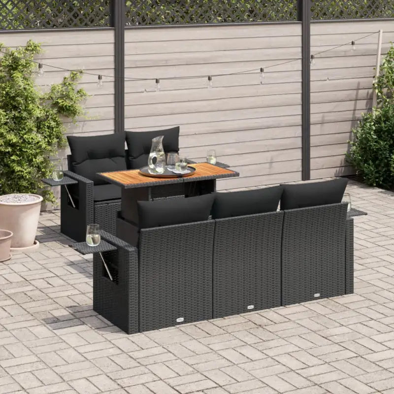 Zwarte tuinset met gepoedercoat staal en waterdichte tas voor buitenplezier - Zwart / met opbergruimte - Tuinsets