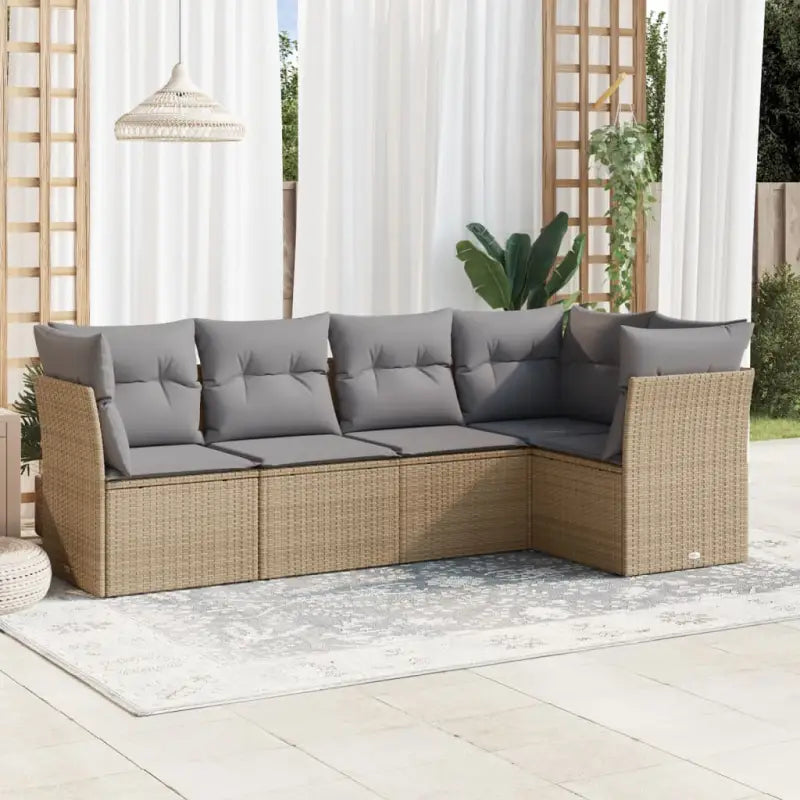Zwarte tuinset met gepoedercoat staal en waterdichte tas voor buiten - Beige en grijs / Zonder tafel - Tuinsets