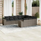 Zwarte tuinset met gepoedercoat staal voor comfortabel buiten genieten - Grijs / Met tafel - Tuinsets