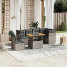 Zwarte tuinset met gepoedercoat staal voor comfortabel buiten genieten - grijs en donkergrijs / Tafel + 3x hoek + 3x