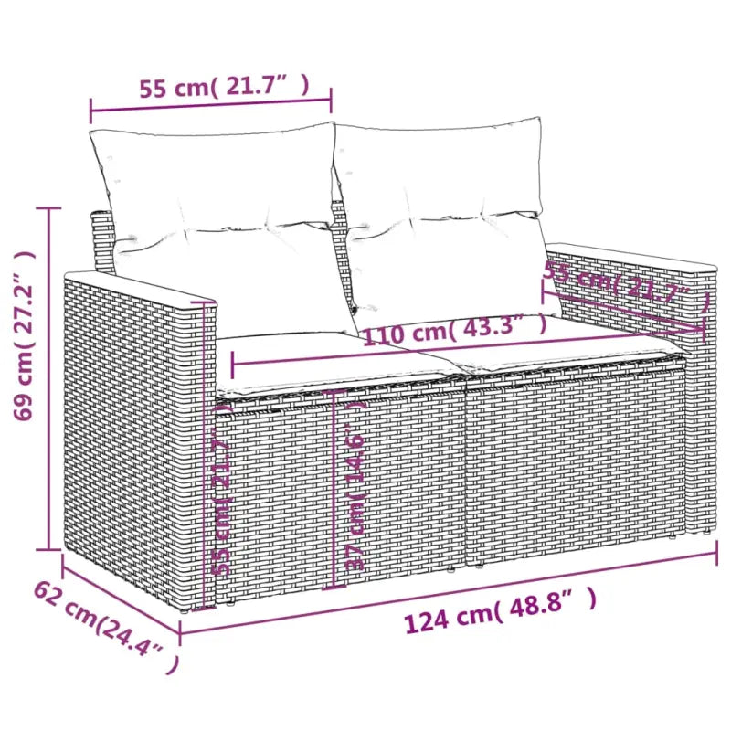 Zwarte tuinset met gepoedercoat staal voor comfortabel buiten zitten - Tuinsets