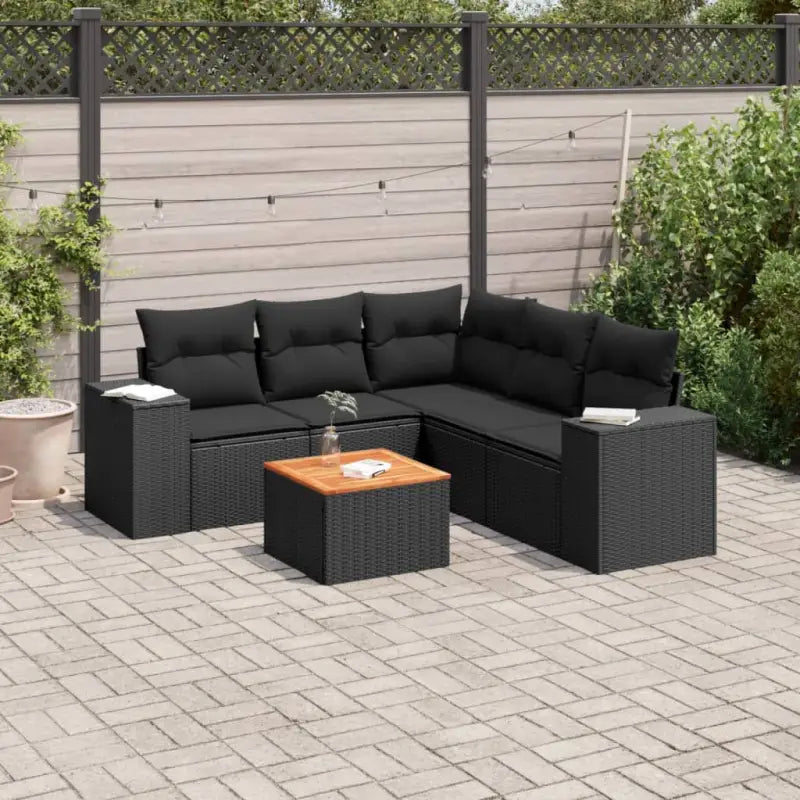 Zwarte tuinset met gepoedercoat staal voor comfortabel buitenleven - Zwart / hoek + Tafel + 2x midden - Tuinsets