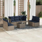 Zwarte tuinset met gepoedercoat staal voor een stijlvolle buitenruimte - grijs en marineblauw / Met tafel - Tuinsets