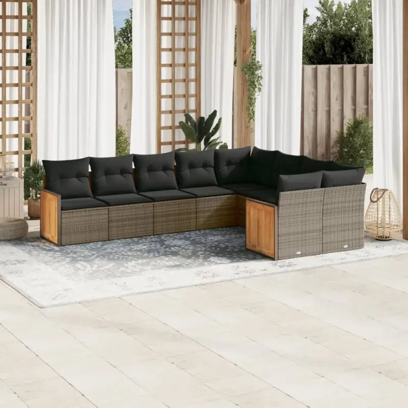 Zwarte tuinset met waterdichte zak en gepoedercoat staal voor buiten - Grijs / Zonder tafel - Tuinsets
