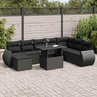 Zwarte tuinset van gepoedercoat staal met comfortabele afmetingen - Zwart / met opbergruimte - Tuinsets