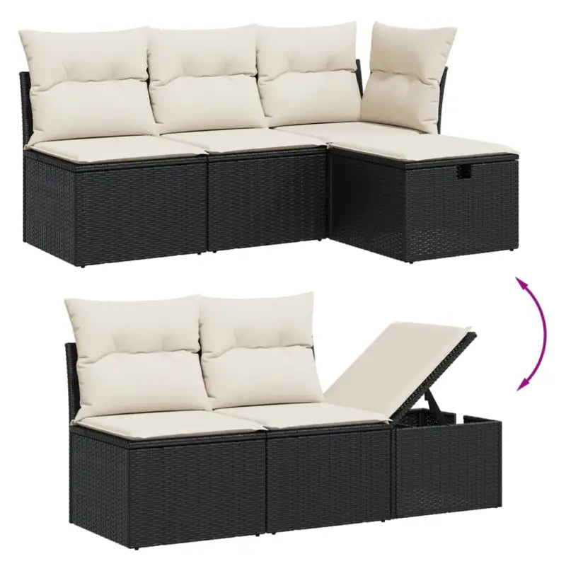 Zwarte tuinset van gepoedercoat staal met comfortabele afmetingen - Tuinsets